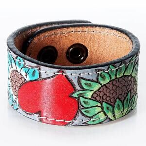 "Heart Cuff" Hand Tooled Leather Cuff